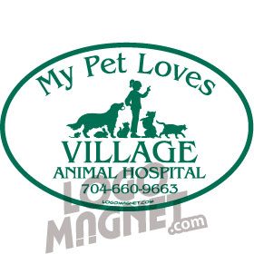 VILLAGE-ANIMAL-HOSPITAL.jpg Custom Car Magnet - Logo Magnet